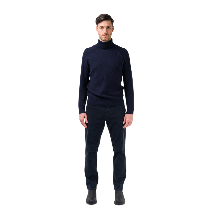 Censured Maglione Dolcevita Uomo Maniche Raglan MMC604TCWH5 291 Blu - Maglione Uomo Caldo e Traspirante