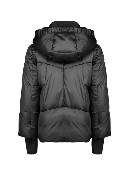 Censured giacca con cappuccio da donna con collo e polsino in costina JW C010 T N TT3 90 nero