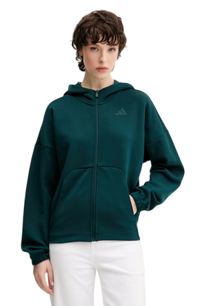 Felpa Adidas Essentials Donna con Cerniera e Cappuccio JW7876 - Verde