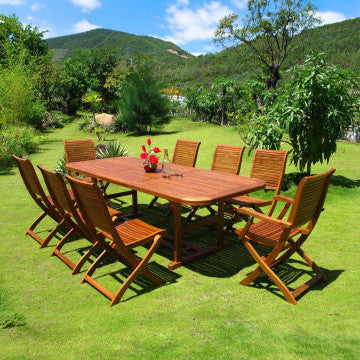 Tavolo rettangolare allungabile 180/240 x 100 cm in legno acacia massiccio