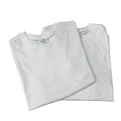 Champion 2 magliette girocollo manica corta da donna in cotone 116821 WW006 bianco