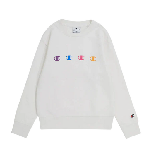 Champion Felpa girocollo da ragazza Legacy 404781 WW036 bianco