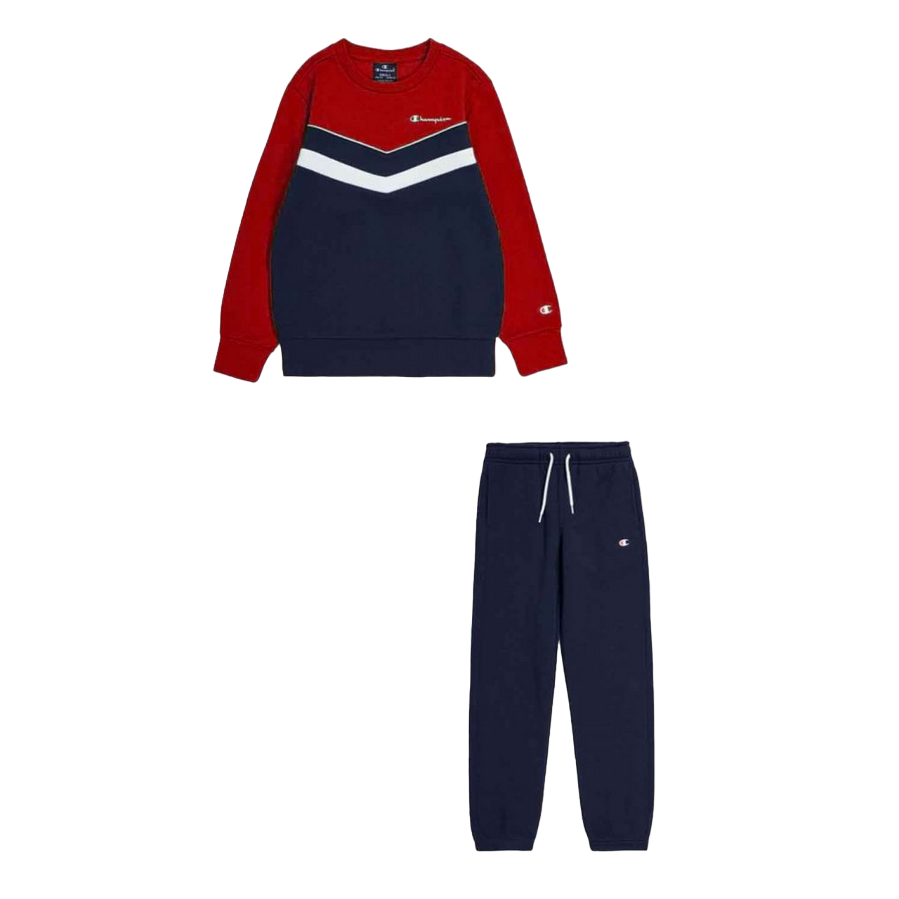 Champion Tuta sportiva con felpa girocollo da ragazzo Lagacy 306593 RS053 rosso-nero
