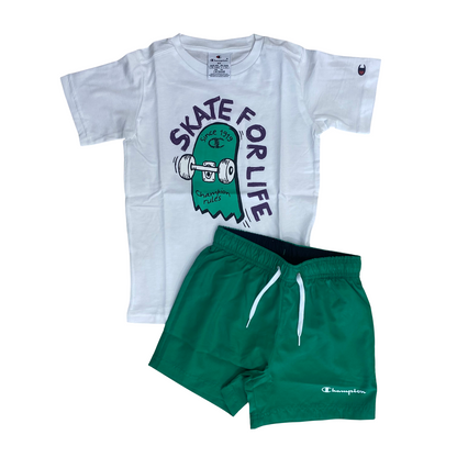 Champion Completino Junior 307063 WW001 - Set Skate Bianco-Verde