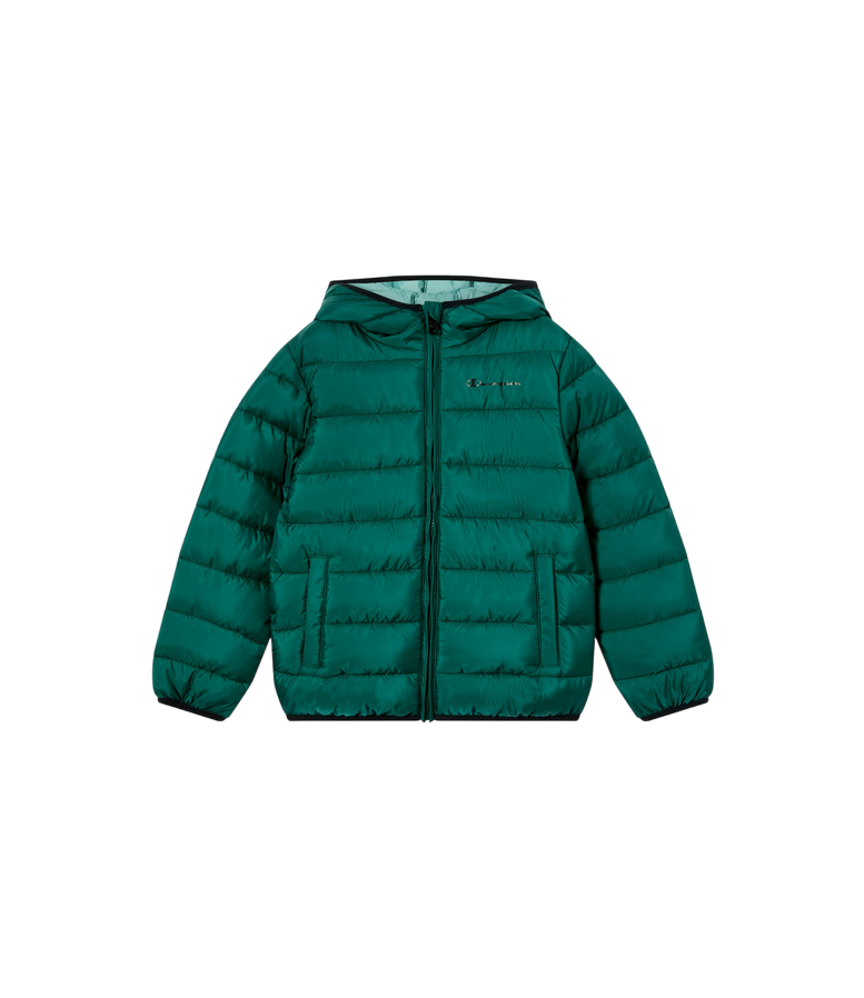 Champion Giacca Imbottita Bambino con Cappuccio Verde - Idrorepellente