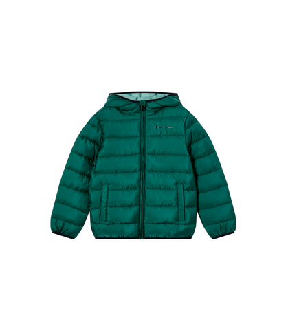 Champion Giacca Imbottita Bambino con Cappuccio Verde - Idrorepellente