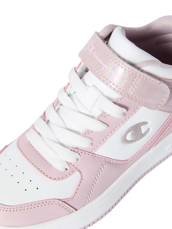 Champion – Sneakers Alta Ragazza Rebound 18 Mid Cut S32489 WW011 Bianco-Rosa | Stile Moderno, Comfort e Praticità