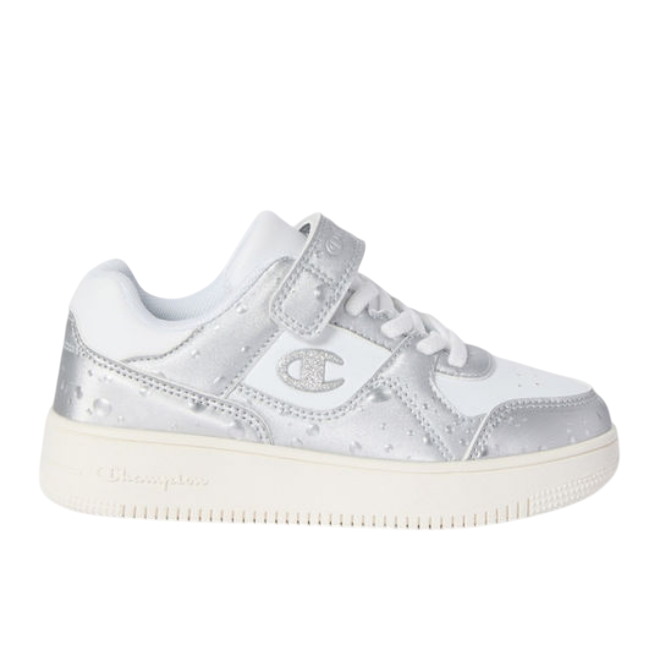 Champion – Sneakers Ragazza Rebound 18 Bubble Low Cut S33242 WW019 Bianco-Argento| Stile Sportivo, Comfort e Libertà di Movimento