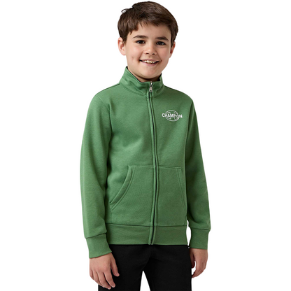 Champion Tuta Bambino 307261 GS149 Verde-Blu | Felpa Zip + Jogger Cotone Felpato