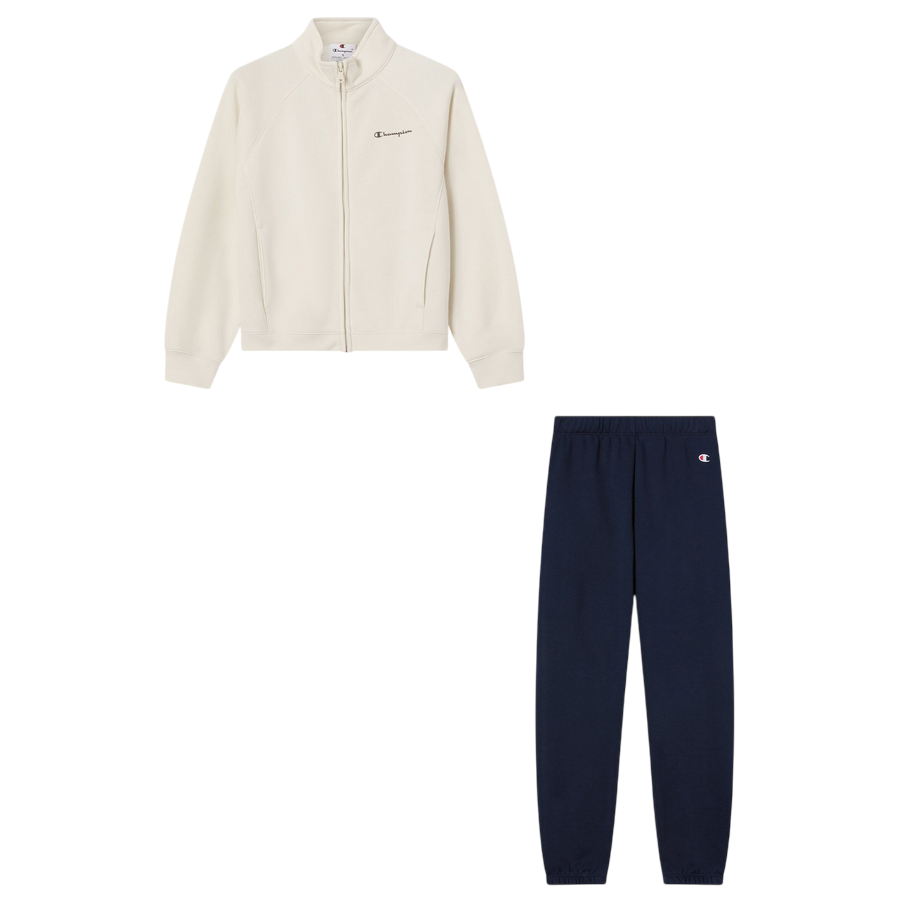 Champion Tuta Junior Full Zip 405240 WW056 Beige-Nero - Tuta Sportiva Bambino Comfort & Stile