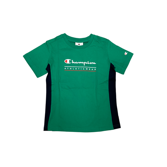 Champion completino junior maglietta manica corta e pantaloncino 306992-GS130 verde-blu