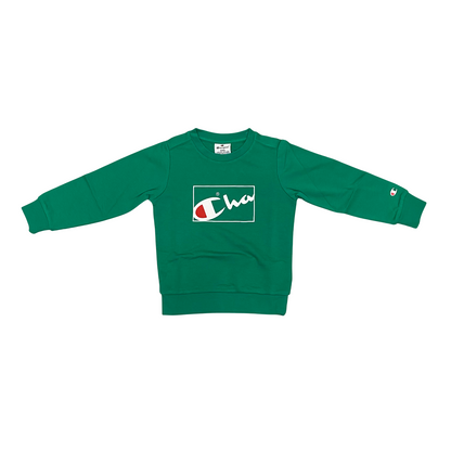 Champion tuta sportiva Legacy da ragazzo con felpa girocollo 307060 GS130 verde-blu