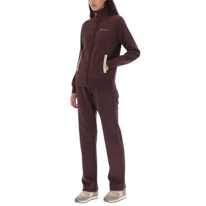 Champion tuta sportiva da Donna 118290 MS571 marrone con logo dorato e tasca dotata di applicazione - Eleganza e comfort sportivo