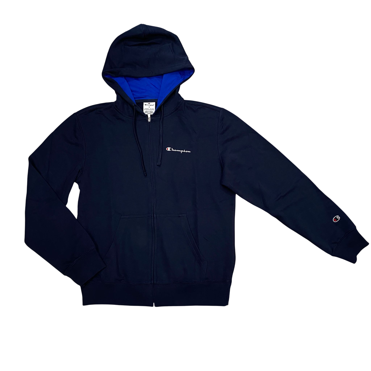 Champion 221166 BS501 Tuta Sportiva Uomo Cotone Garzato Blu Cappuccio Zip