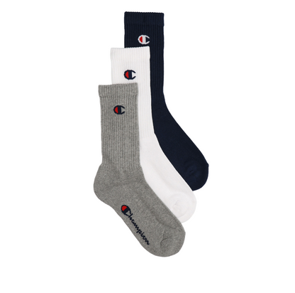 Champion Calzino di Media Altezza U34578 BS517 Grigio/Bianco/Blu - Confezione 3 Paia