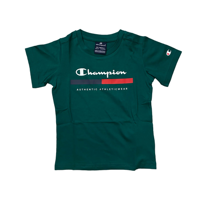 Champion completino da ragazzo maglietta e pantaloncino 306698 GS571 verde blu