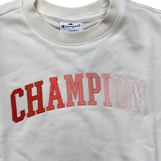 Champion felpa girocollo da ragazza 404984 ES001 beige chiaro