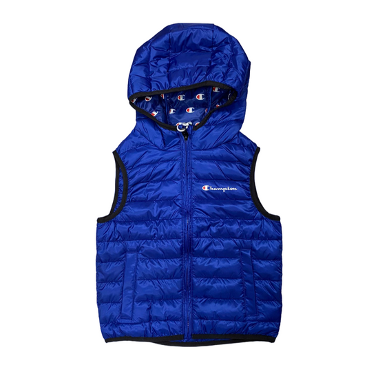 Champion giubbino smanicato con cappuccio da bambino 306774 blu oltre mare