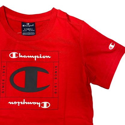 Champion maglietta manica corta da ragazzo con stampa 306696 rosso