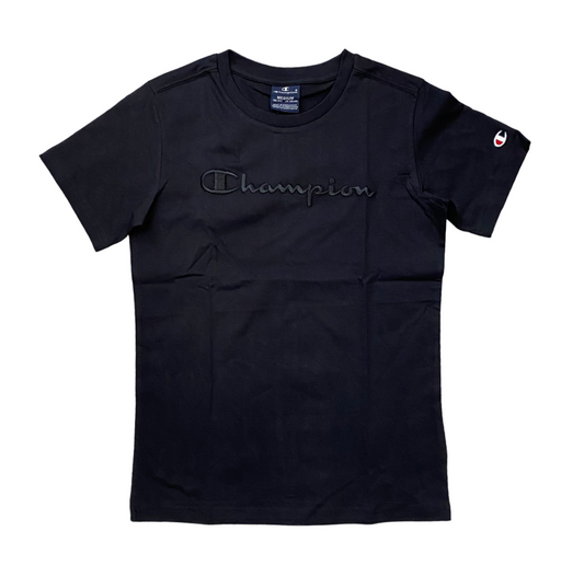 Champion maglietta manica corta in cotone da ragazzo 306777 KK001 nero