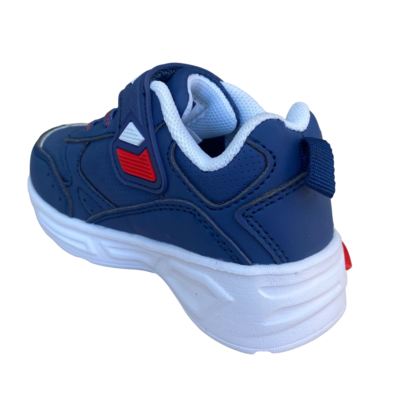 Champion scarpa da ginnastica da bambino con laccio elastico e velcro Low Cut Wave S32130 RBL blu-rosso