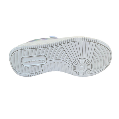 Champion scarpa sneakers da bambina con laccio elastico e velcro S32946-WW002 bianco-multi