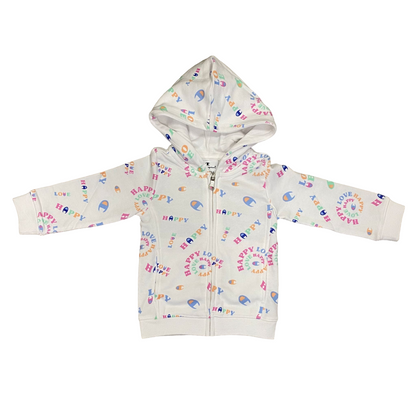 Champion tuta da bambina con cappuccio e pantalone aderente 404974 WL001 bianco-rosa
