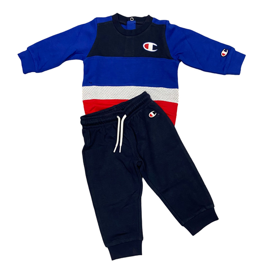 Champion tuta da bambino girocollo 306789 BS003 blu-rosso