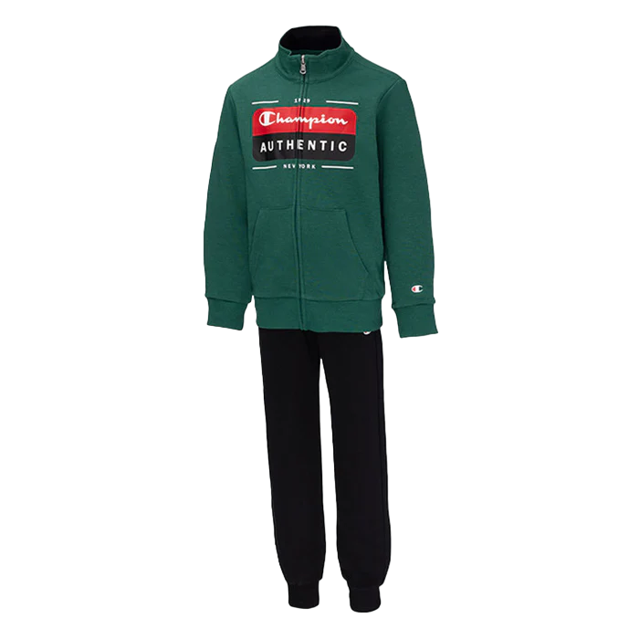 Champion tuta sportiva da ragazzo in cotone 306590 GS524 verde-nero