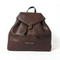 Enrico Coveri Brown Faux Leather Backpack with Gold-Tone Hardware