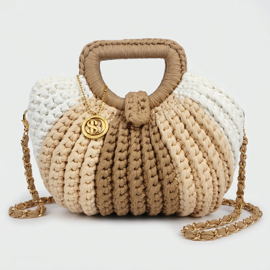 Stile Donna Bags - Oliva Borsa a Mano in Corda di Cotone