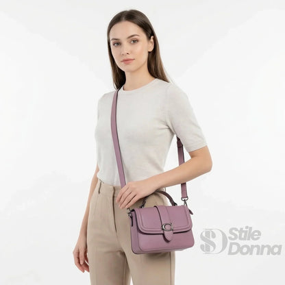 Charro Borsa a Spalla Rigida in Ecopelle con Design Minimalista