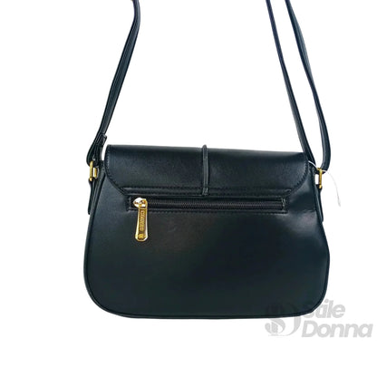 Charro Borsa a Tracolla in Ecopelle Nera con Chiusura Logo