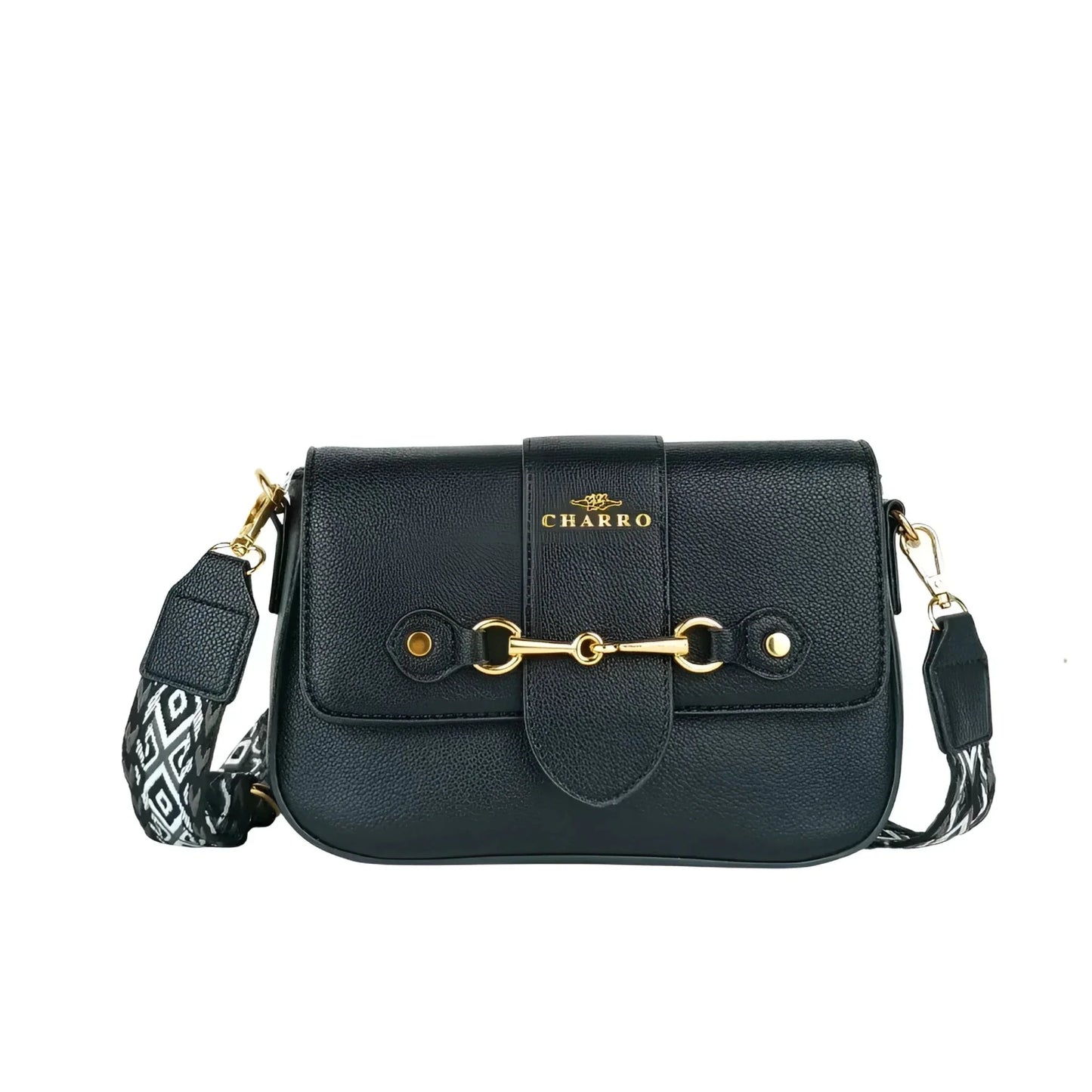 Charro Borsa a Tracolla Crossbody in Ecopelle con Finiture Dorate