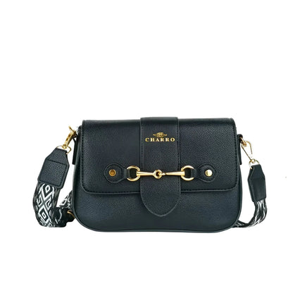 Charro Borsa a Tracolla Crossbody in Ecopelle con Finiture Dorate