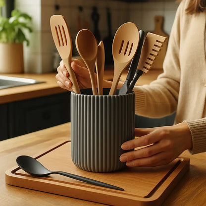 RILIA: Porta Utensili Verticale Scanellato Home Decor