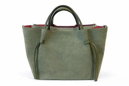 Elegant Suede &amp; Genuine Leather Bag – Premium Italian Quality