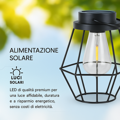Lampada Solare LED da Terra 0.5W Vintage IP44 – Ricaricabile con Maniglia
