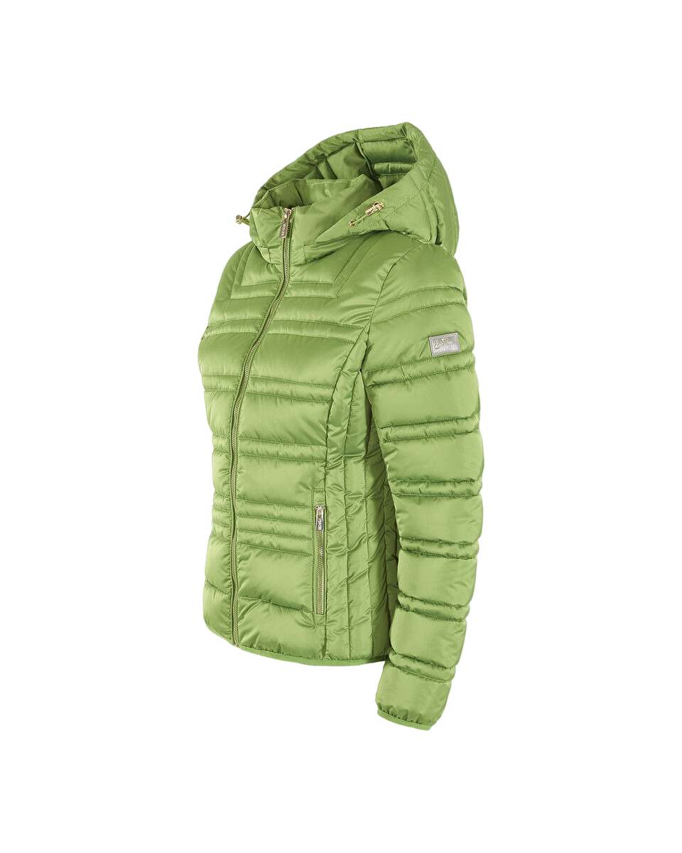 Yes Zee piumino da donna trapuntato con cappuccio J007 M800 0900 verde