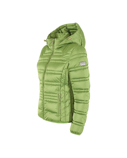 Yes Zee piumino da donna trapuntato con cappuccio J007 M800 0900 verde
