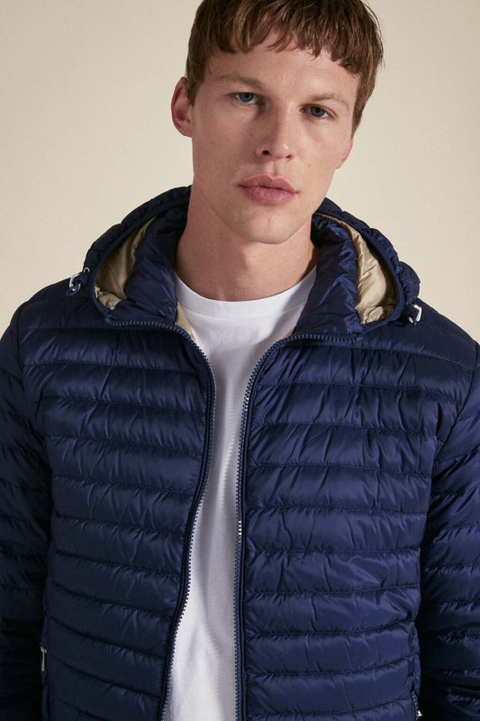Ciesse Piumini giacca con cappuccio da uomo in piuma leggera Larry 245CFMJ00126 blu