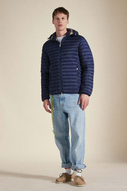 Ciesse Piumini giacca con cappuccio da uomo in piuma leggera Larry 245CFMJ00126 blu
