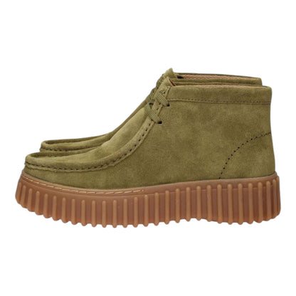 Clarks Scarpa Casual Donna Torhill Moss 26183872 Verde | Nabuk Premium, Suola Scanalata, Comfort Wallabee Vintage