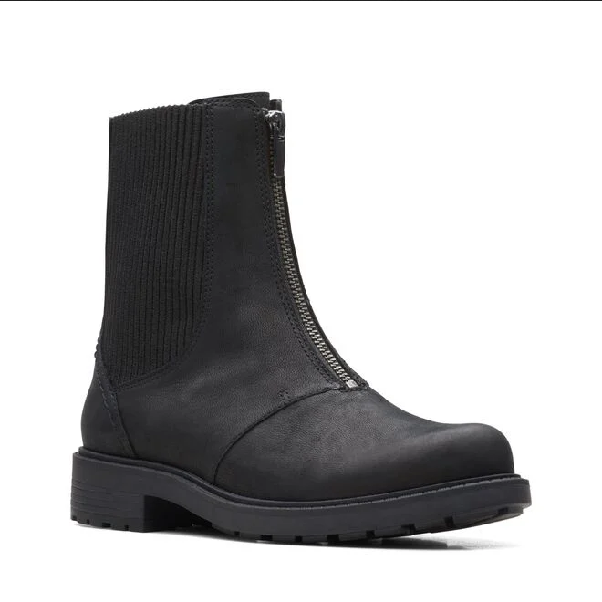 Clarks stivaletto da donna Chelsea con zip anteriore elastico laterale in tessuto Orinoco2 Up 26167568 2 nero