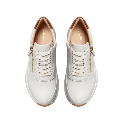 Clarks scarpa casual da donna Tivoli Zip 176650 D bianco sporco