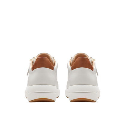 Clarks scarpa casual da donna Tivoli Zip 176650 D bianco sporco
