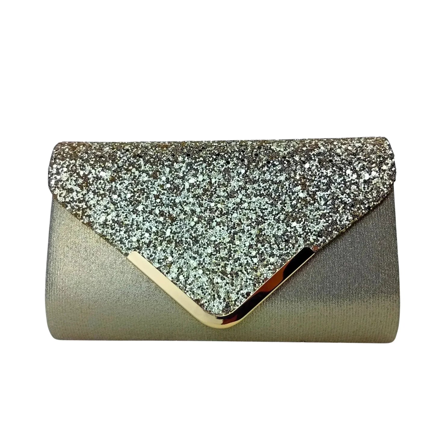 Stile Donna Bags - Clutch Busta con Strass Argento