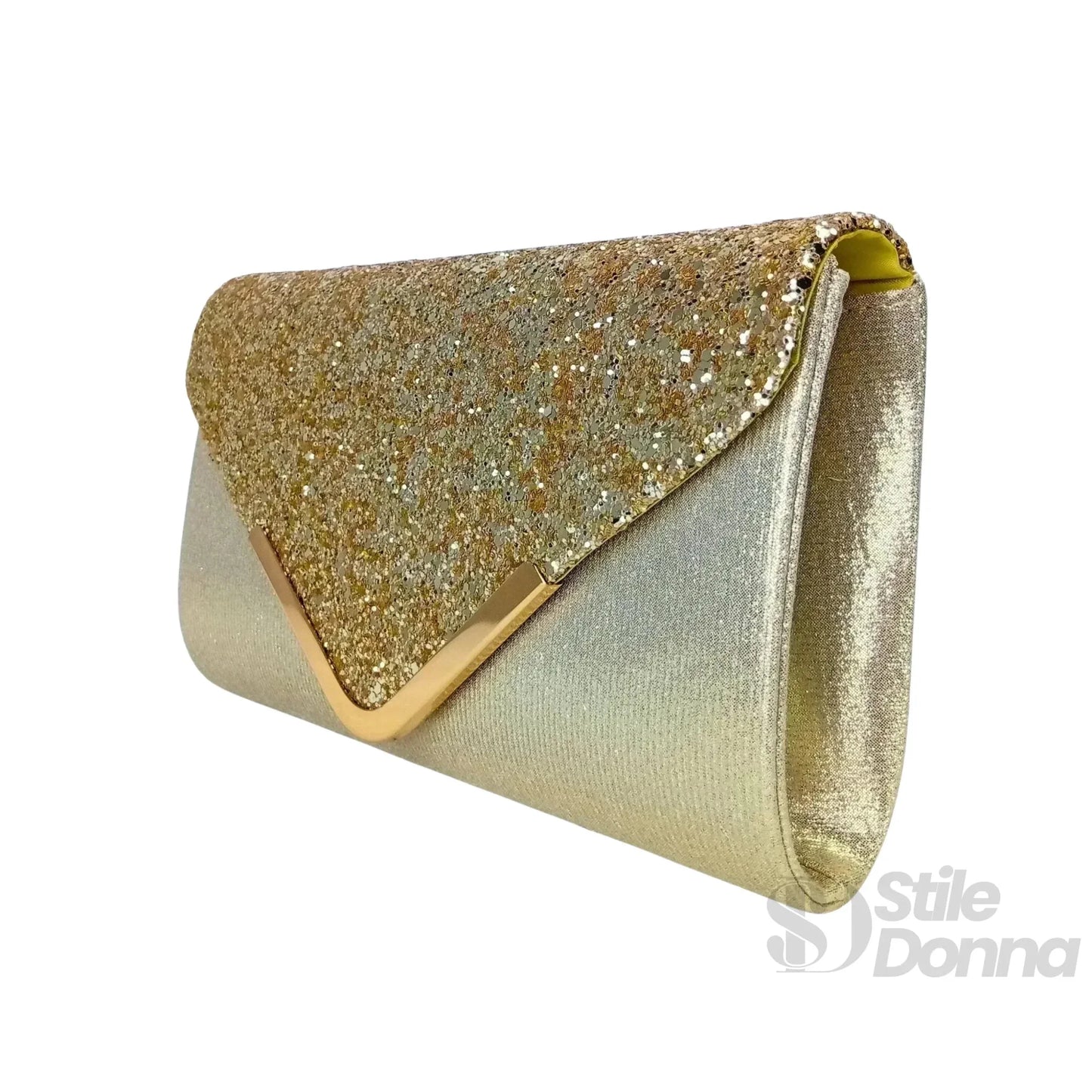 Stile Donna Bags - Clutch Busta con Strass Argento