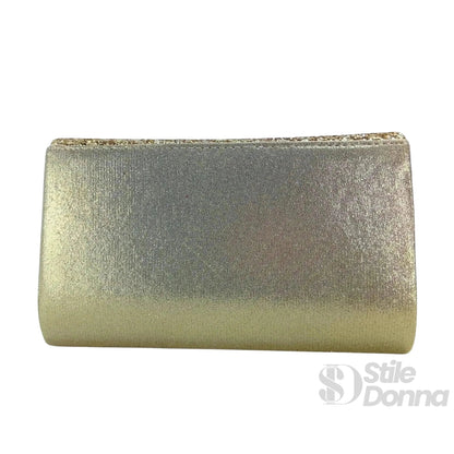 Stile Donna Bags - Clutch Busta con Strass Argento