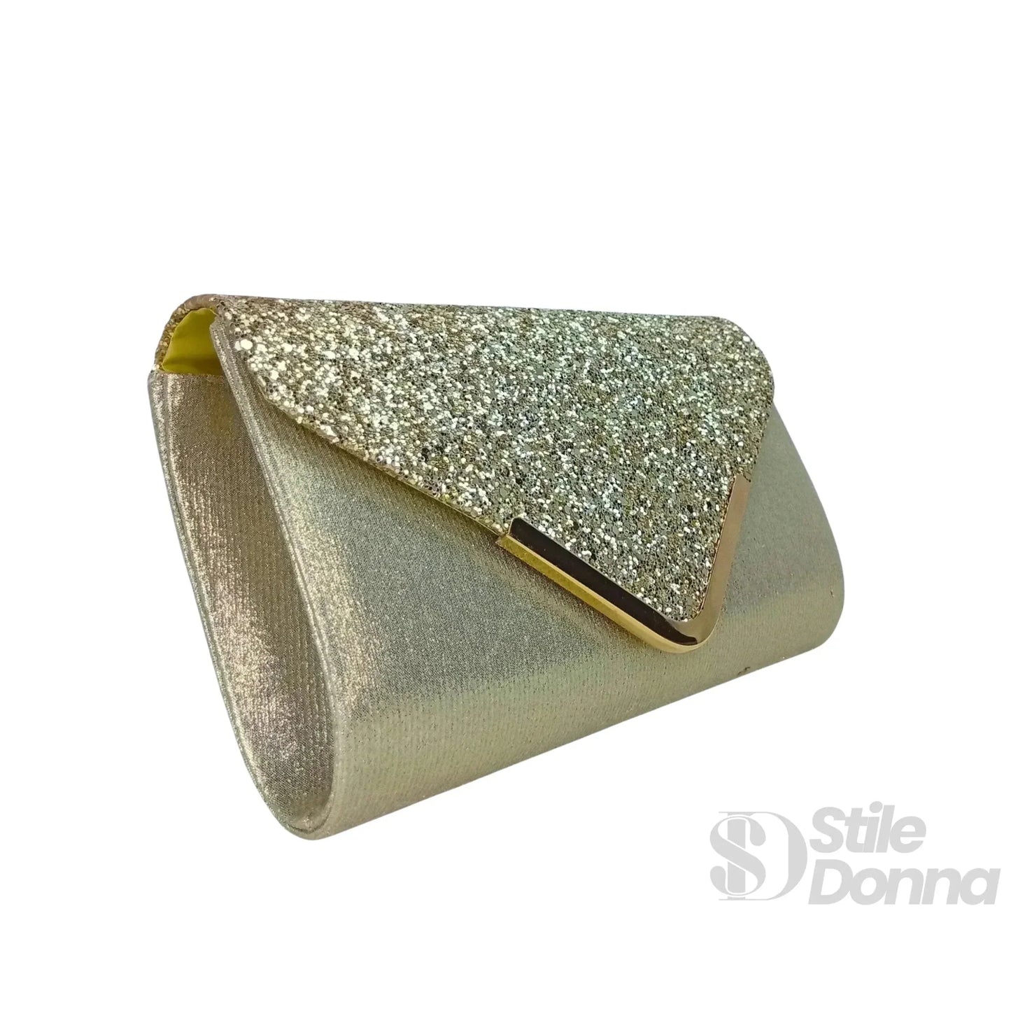 Stile Donna Bags - Clutch Busta con Strass Argento